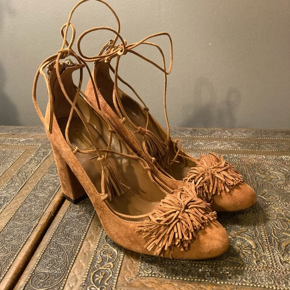 Suede Sandals Aquazzura Wild Thing Block Heel Aquazzura Block Heal